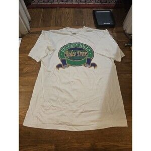 VTG 90s Rodeo Drive T Shirt Beverly Hills White Gold Sparkles Single Stitch XL